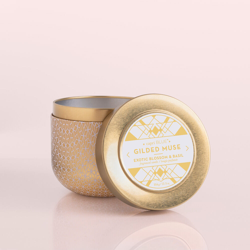 Exotic Blossom & Basil Gilded Muse Gold Tin, 12.5 oz