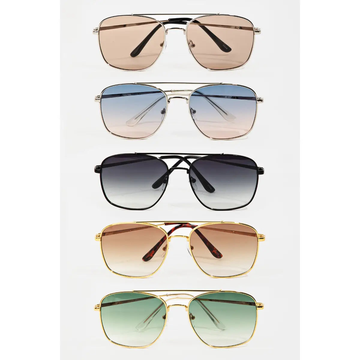 Metallic Frame Aviator Sunglasses