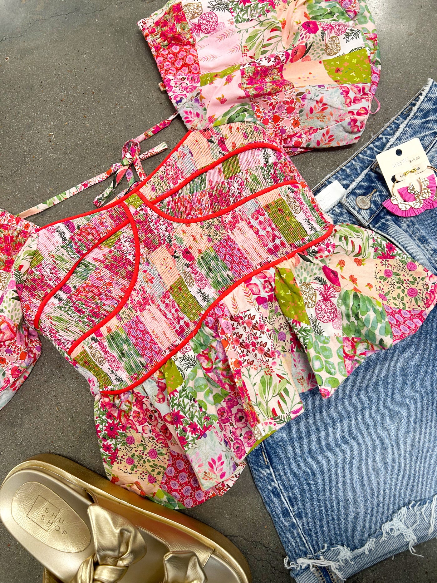 Mia Floral Contrast Blouse