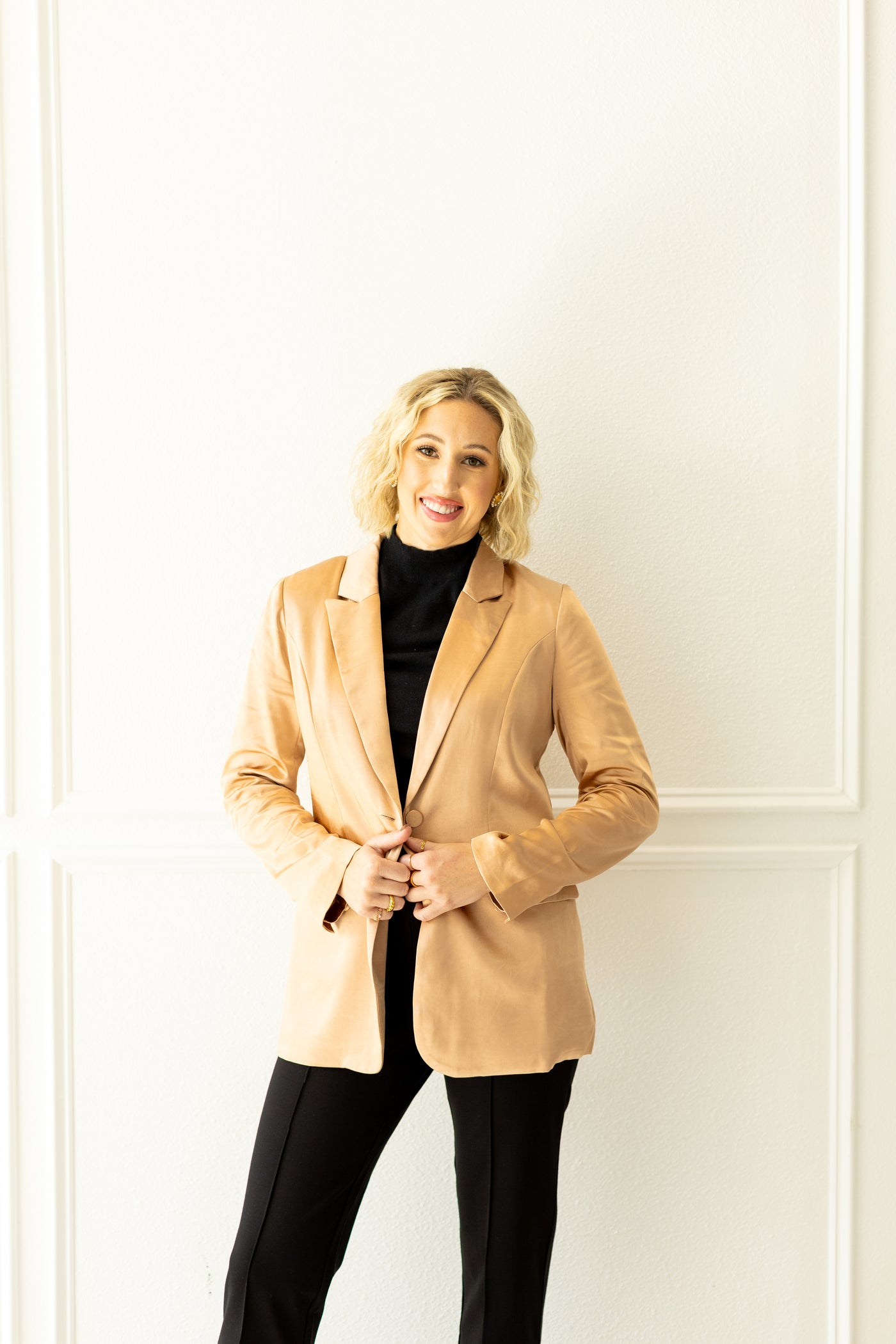 Chic Cityscape Satin Blazer