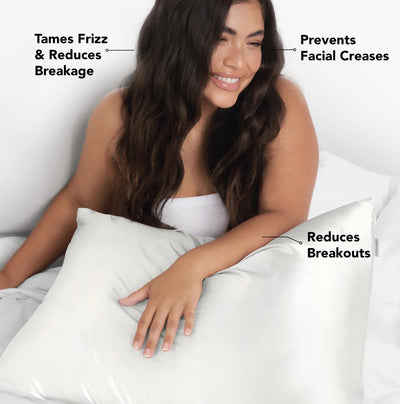 Ivory Satin King Pillowcase