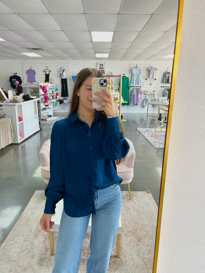 Teal Tatum Button Up
