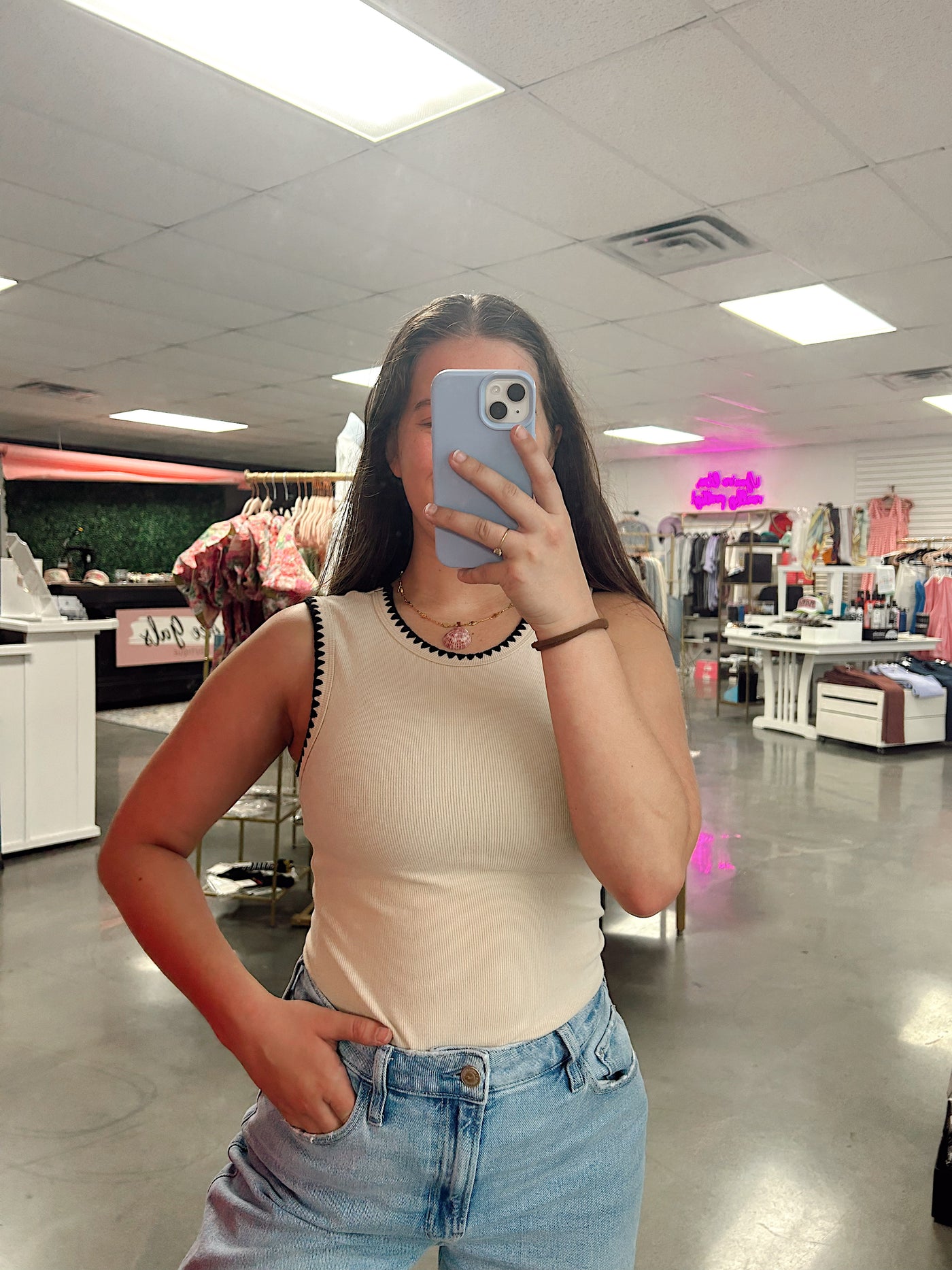 Ava Contrast Stitched Tank