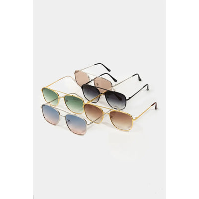 Metallic Frame Aviator Sunglasses