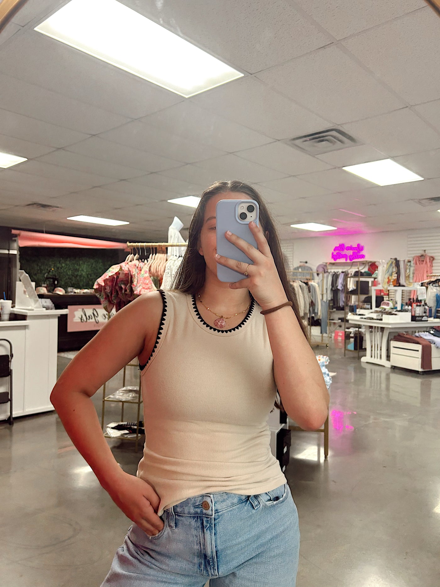 Ava Contrast Stitched Tank