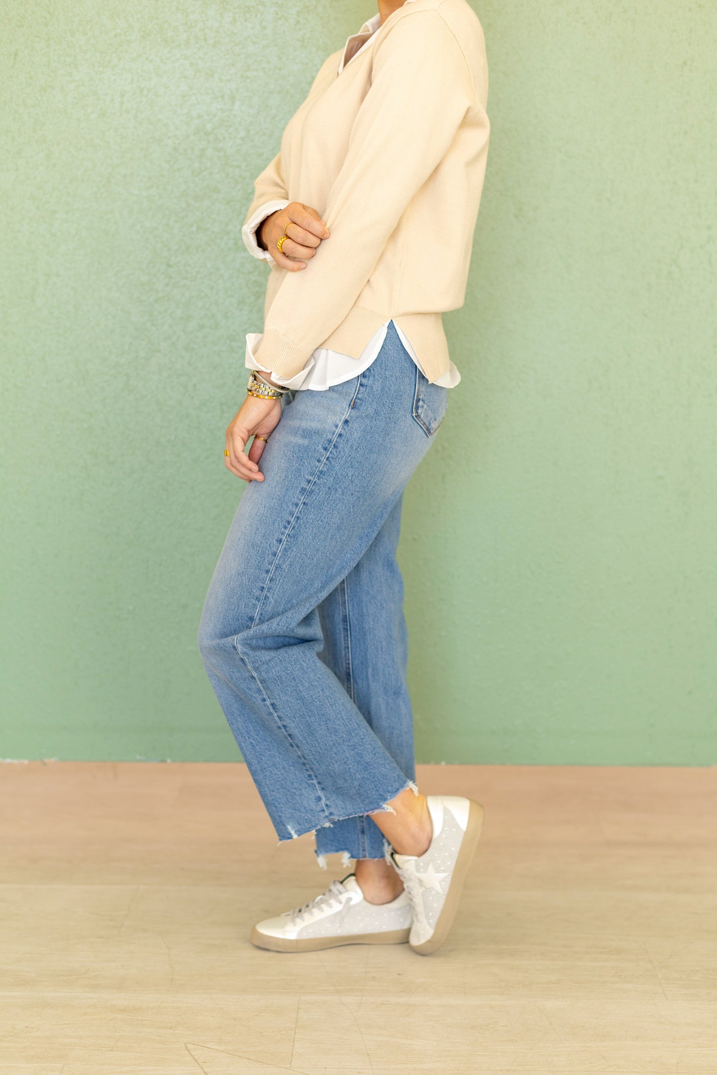 Lainey Cropped Mom Jeans