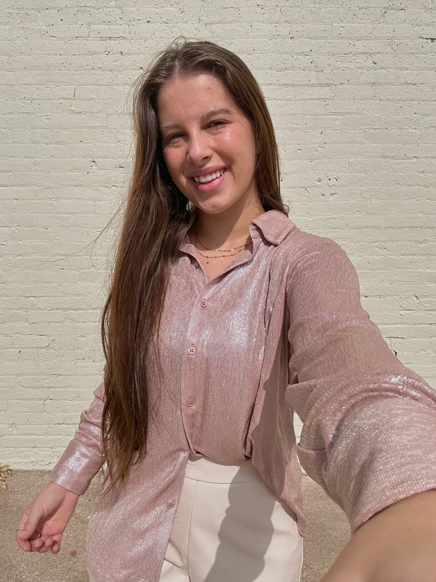 Make Me Blush Shimmery Top