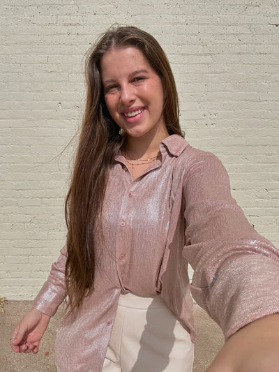 Make Me Blush Shimmery Top