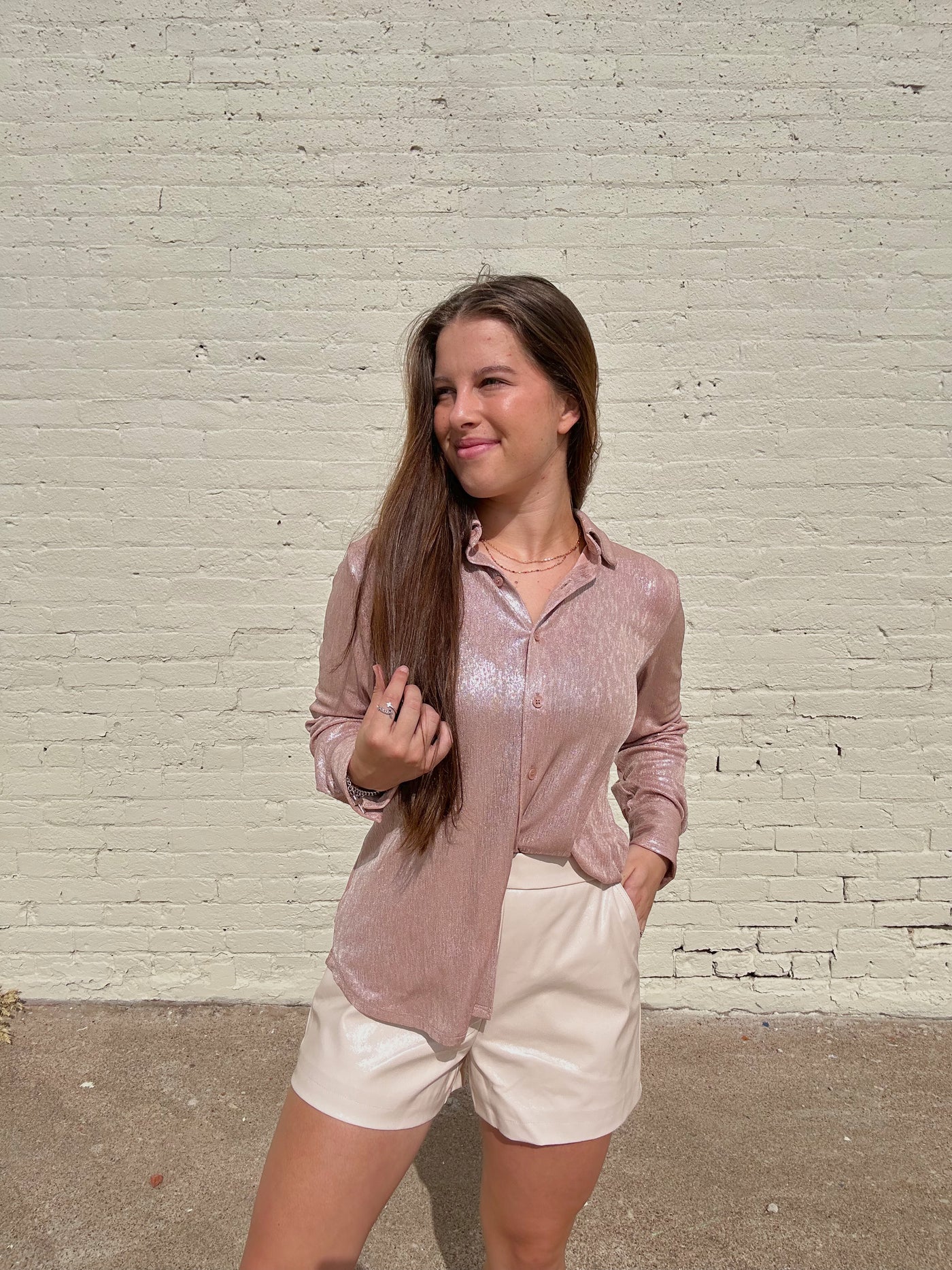 Make Me Blush Shimmery Top