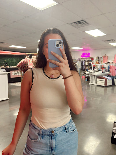Ava Contrast Stitched Tank