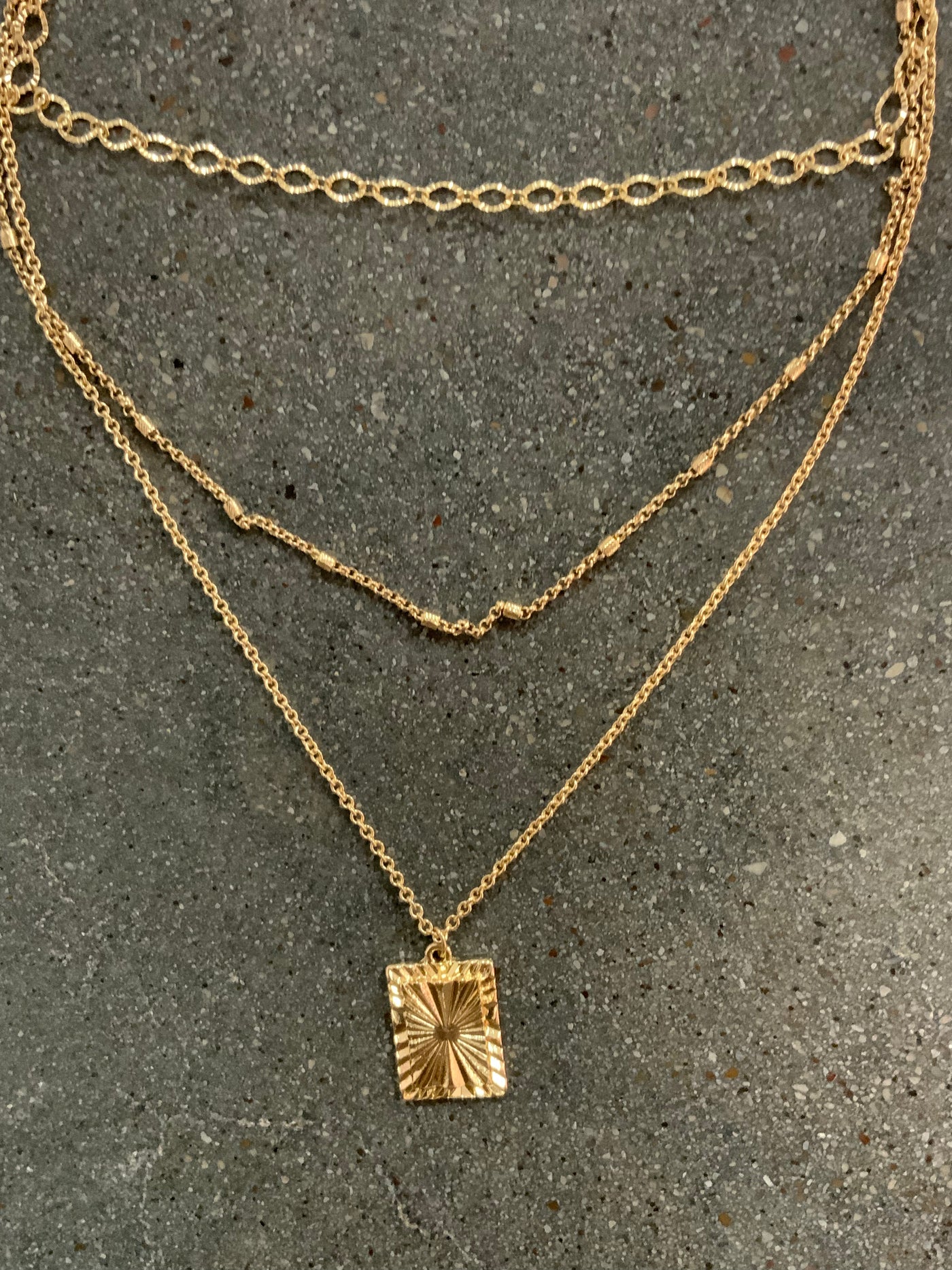 Gold Pendant Layered Necklace