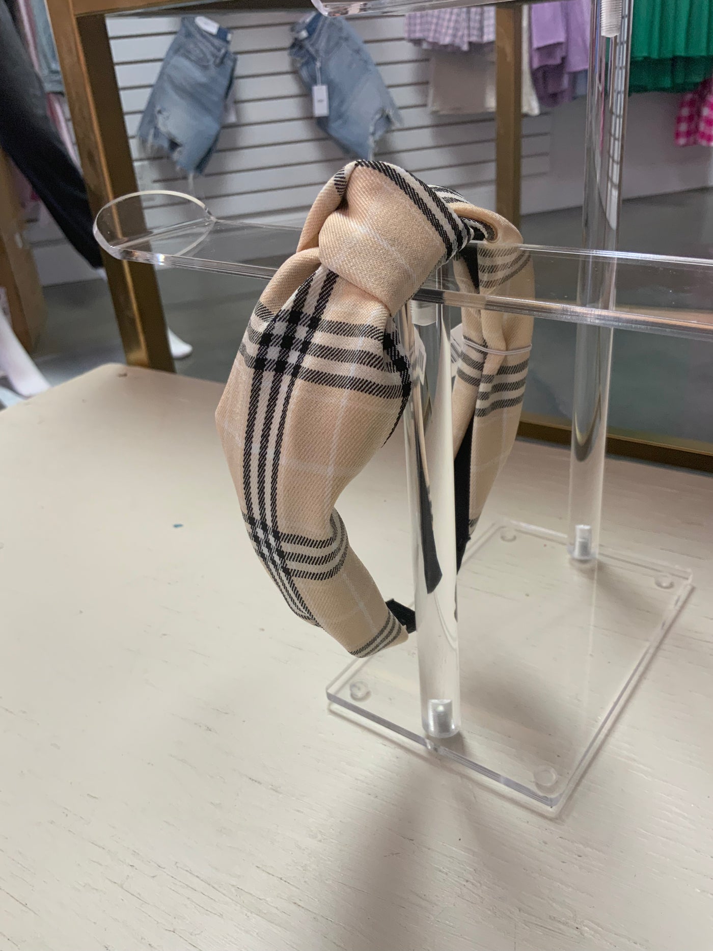 Neutral Grid Headband