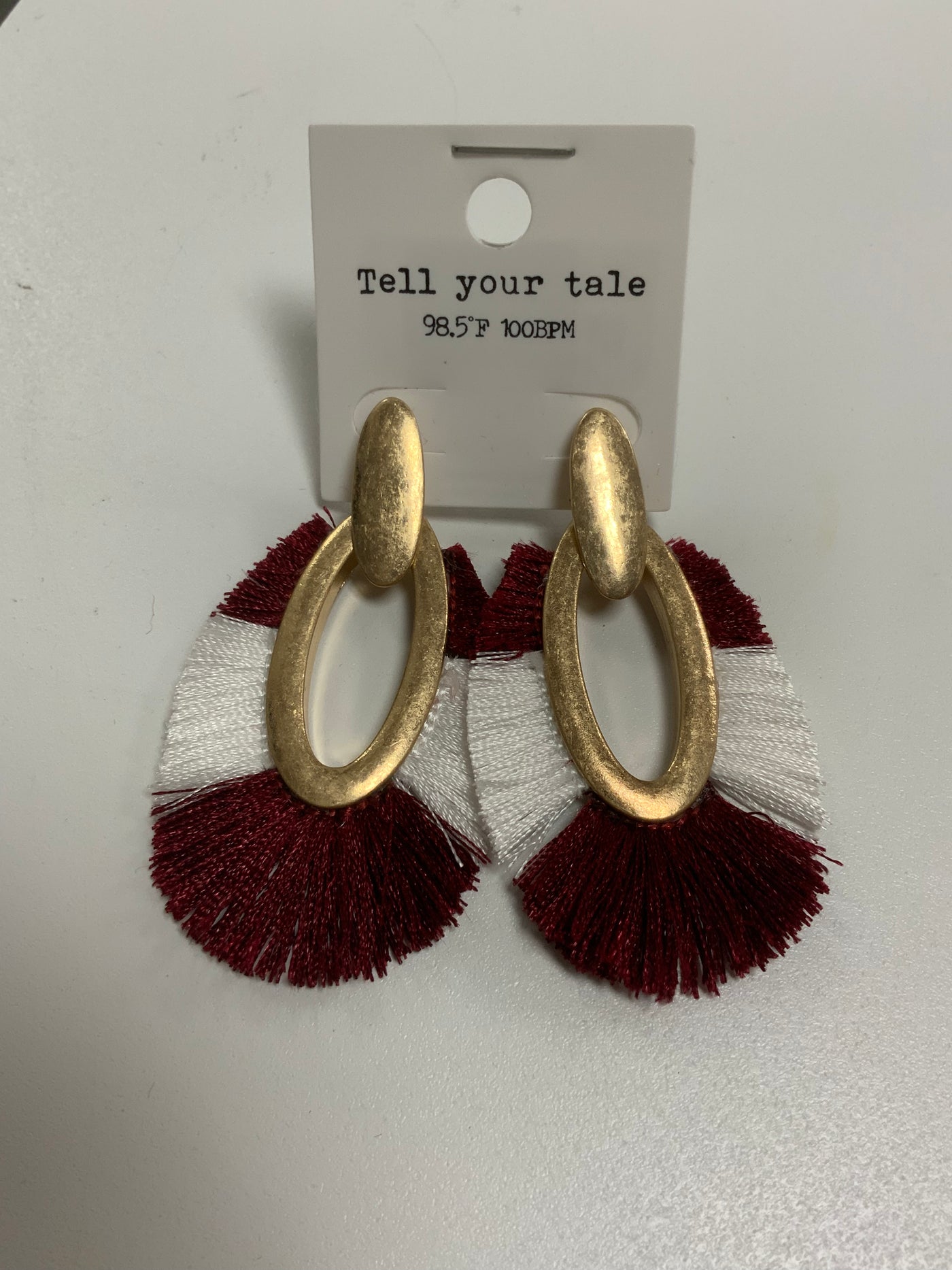 Maroon Tassel Earrings