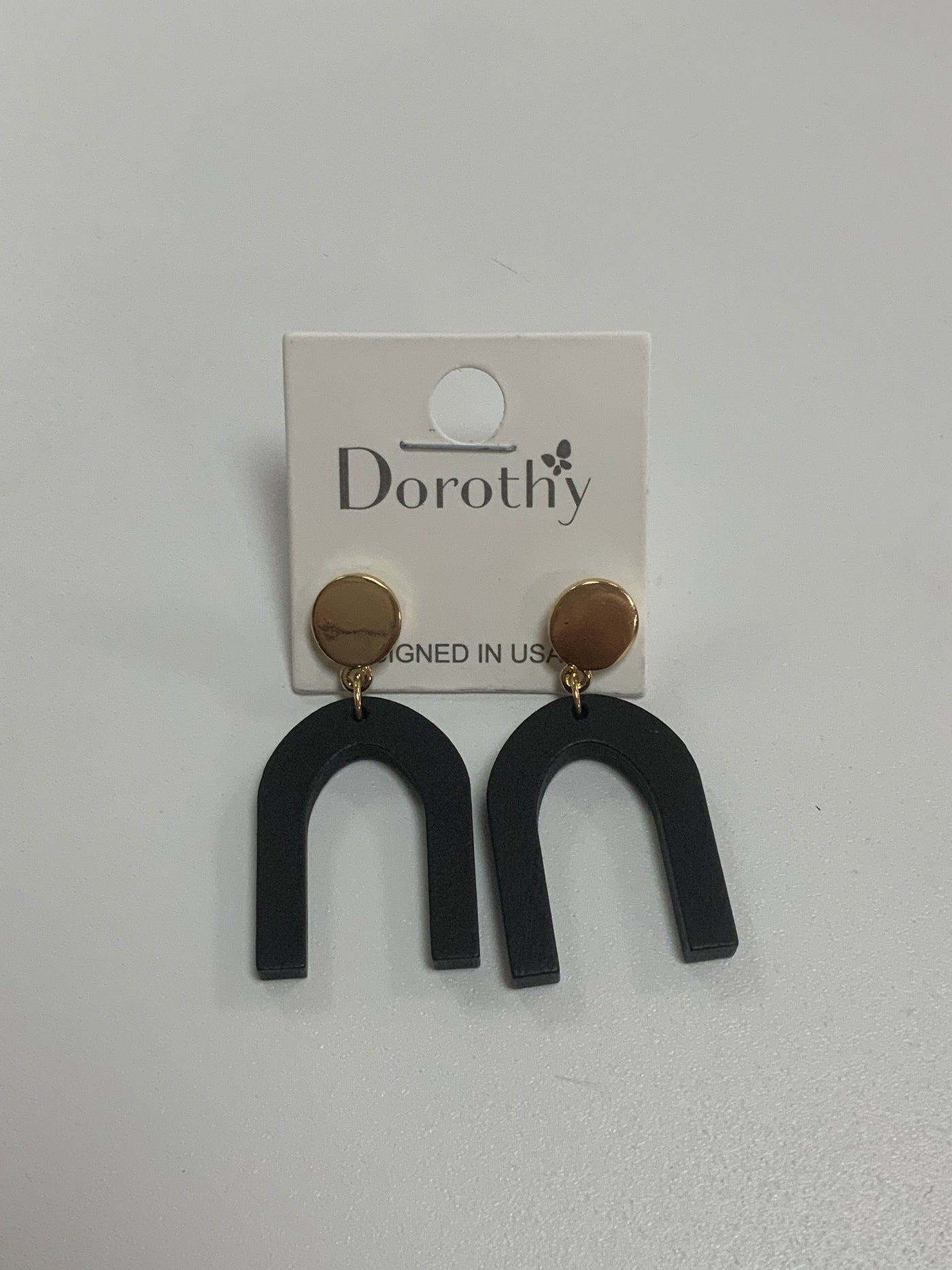 Black Wood Arch Earrings