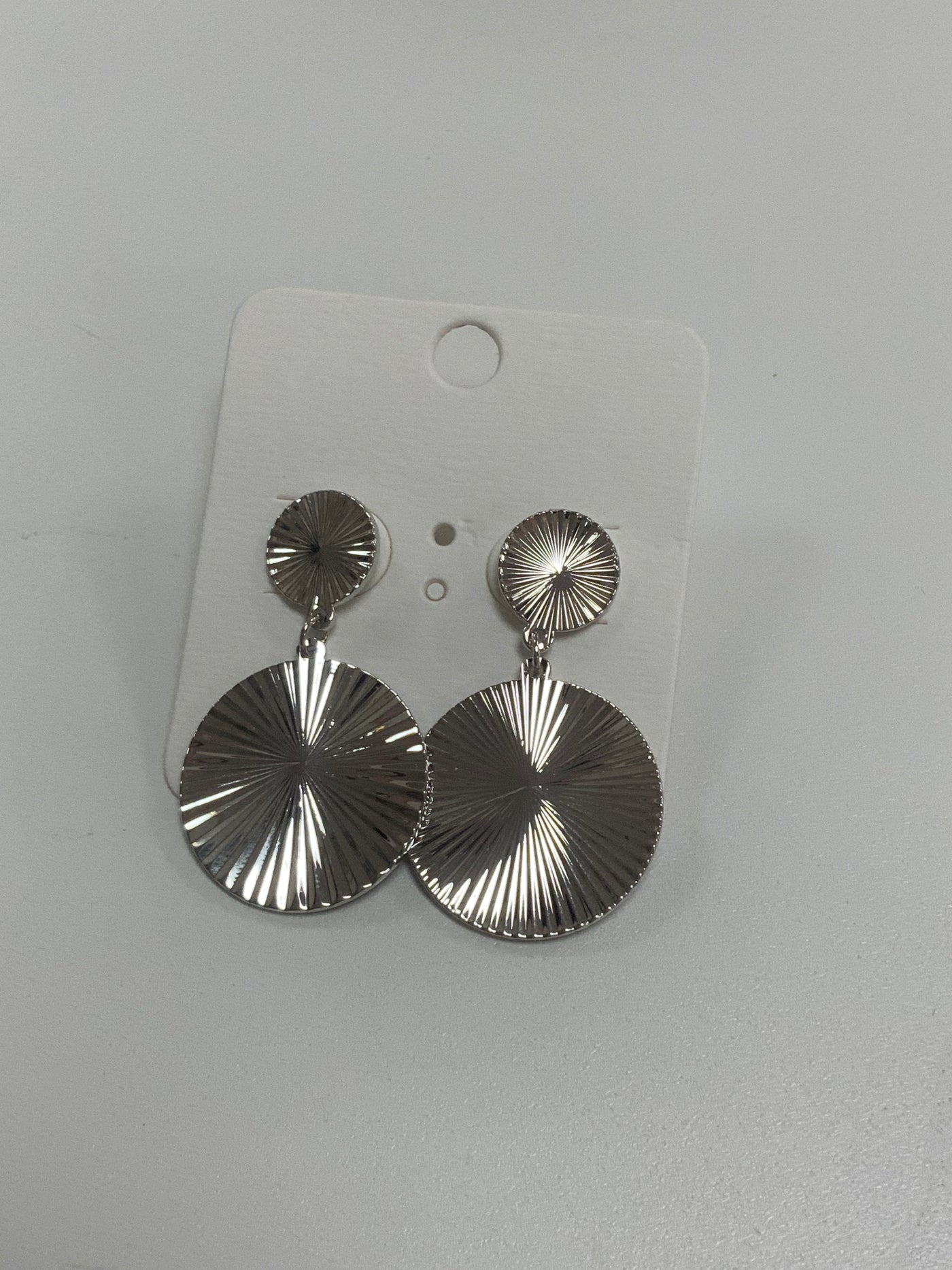 Silver Pleated Metal Earrings
