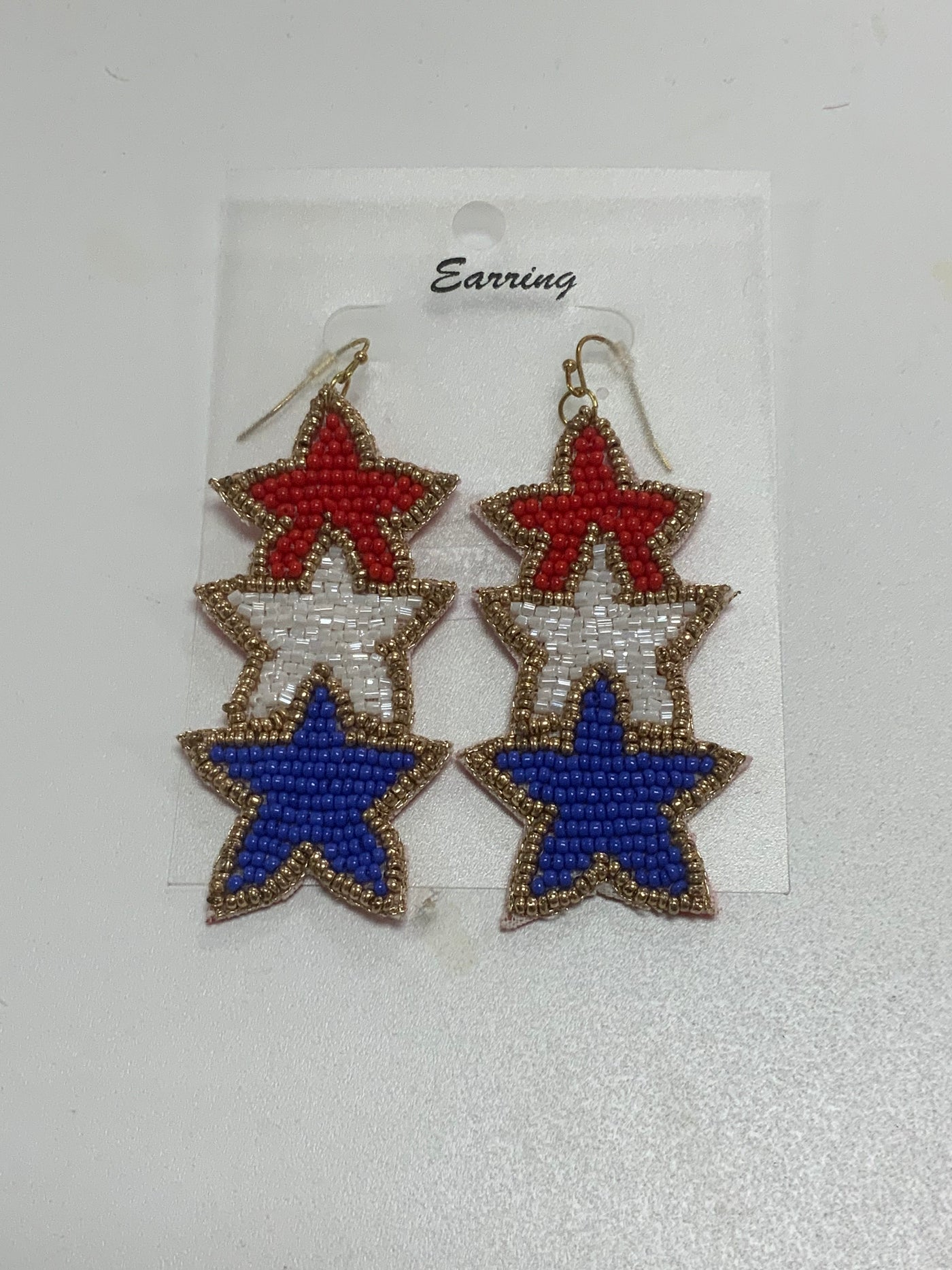 USA Stars Beaded Earrings