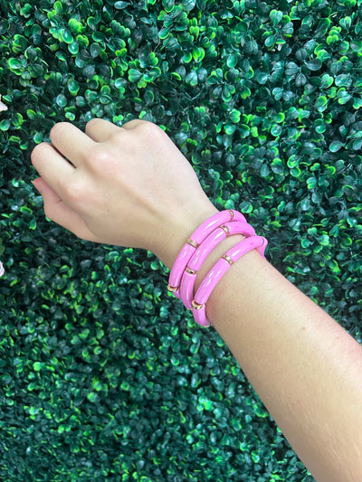 Hint Of Gold Tube Bracelets
