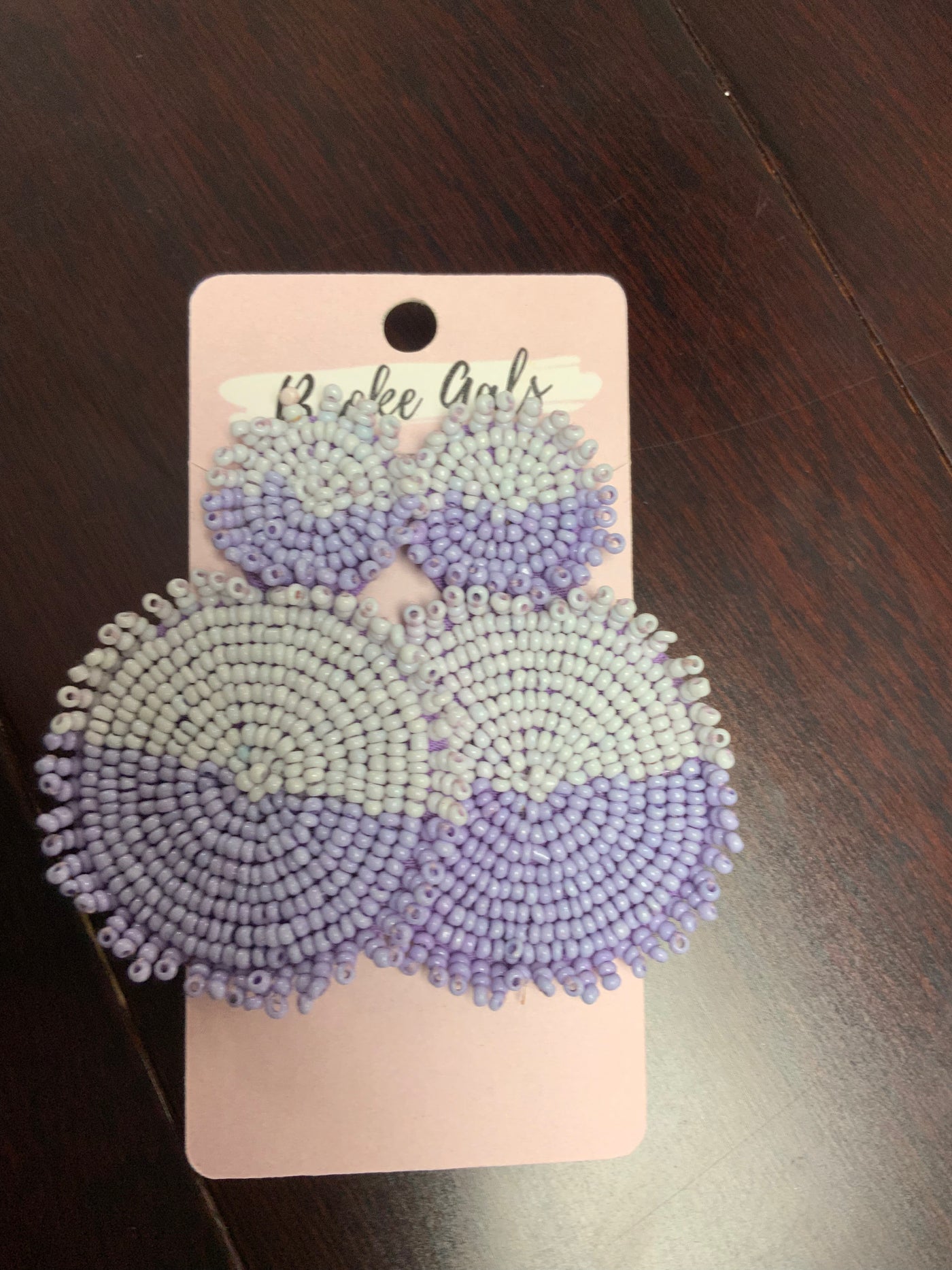 Purple Beaded Earrings