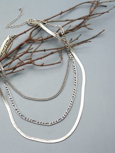 Trinity Layered Herringbone Necklace