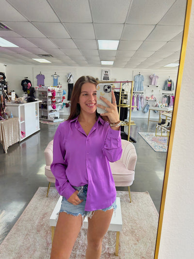 Dazed Satin Button Up