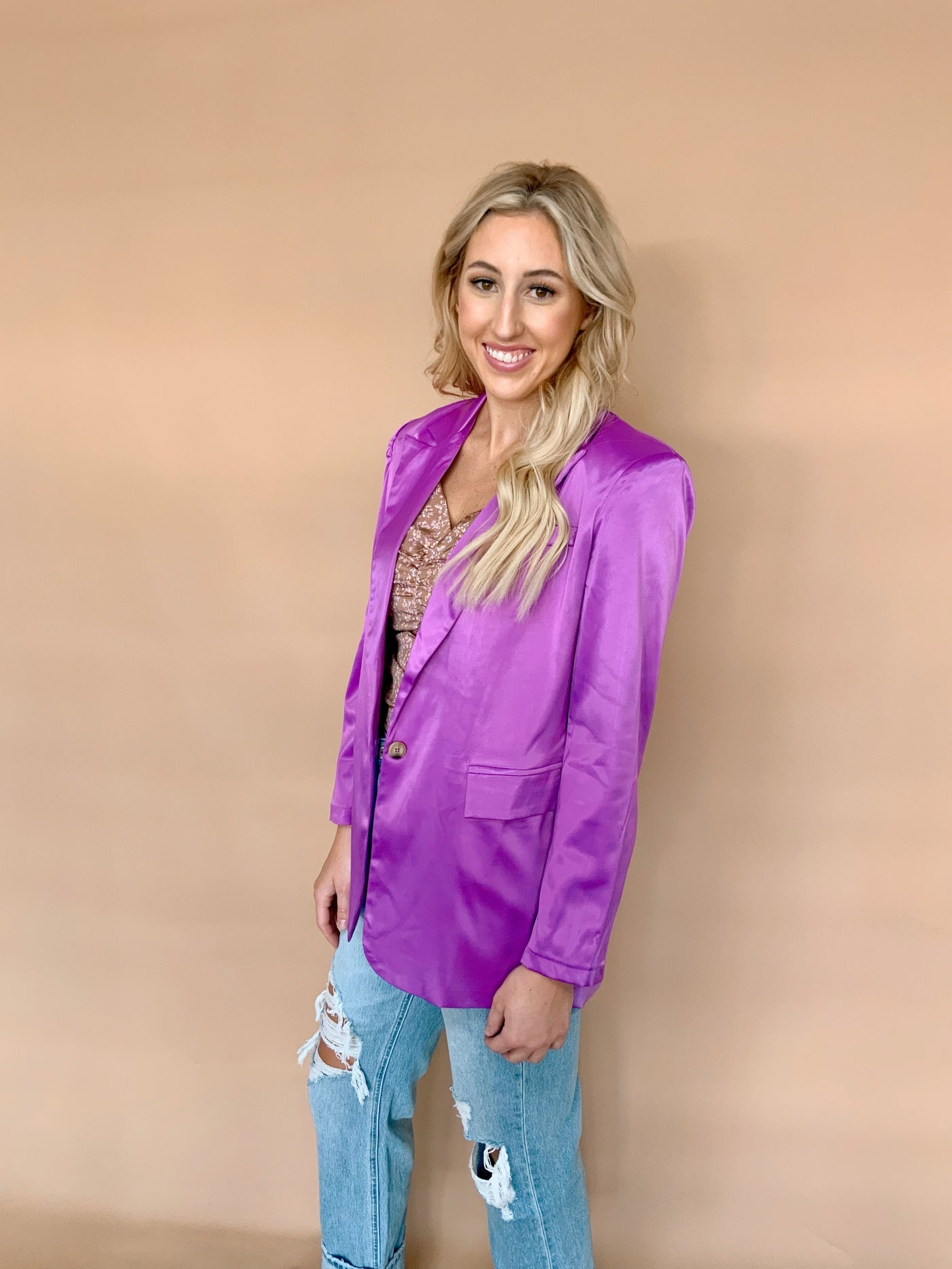 Popping In Purple Blazer