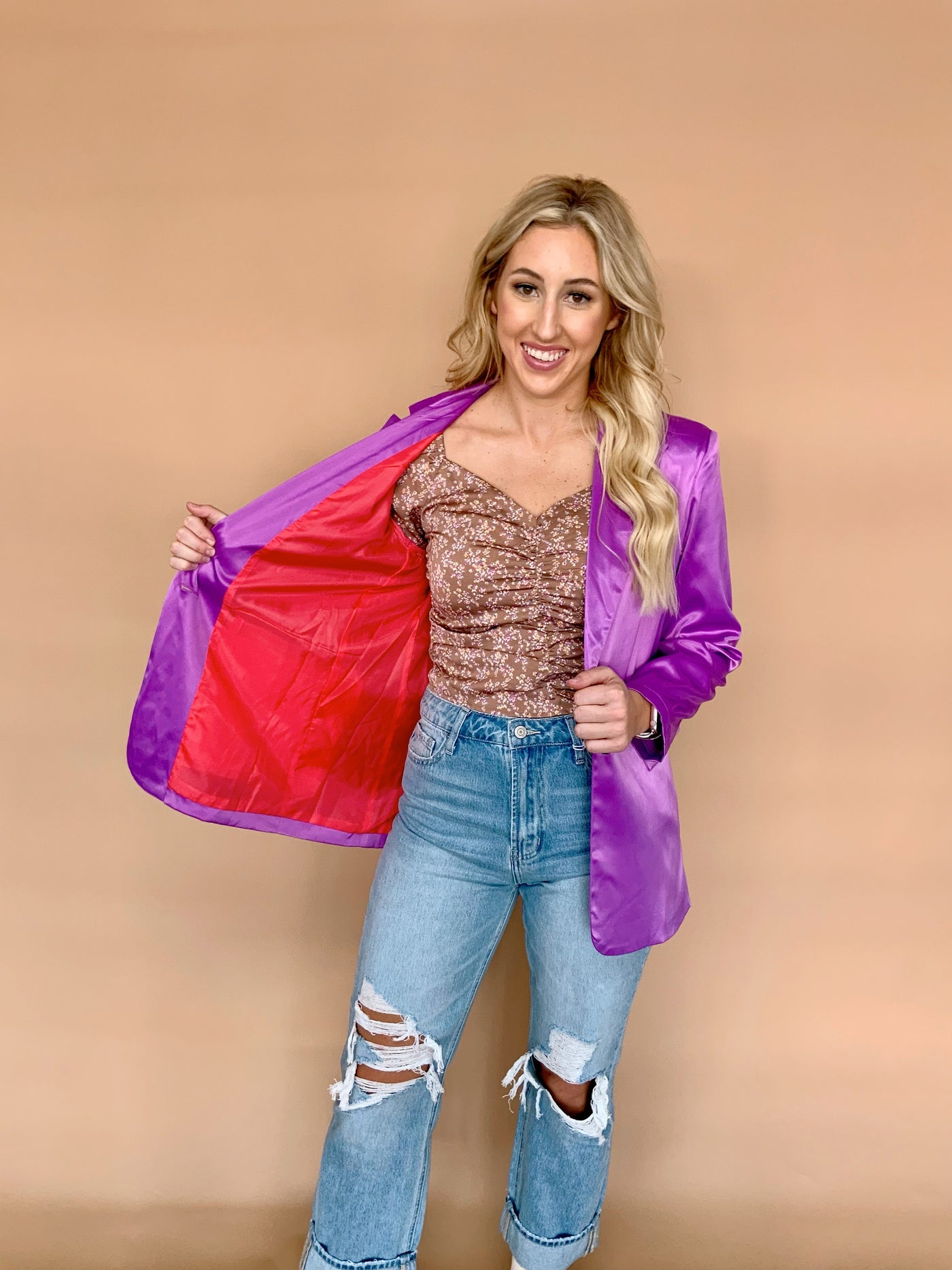 Popping In Purple Blazer