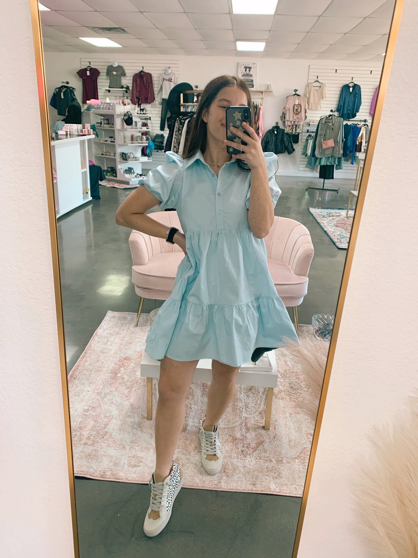 Baby Blue Tiered Dress