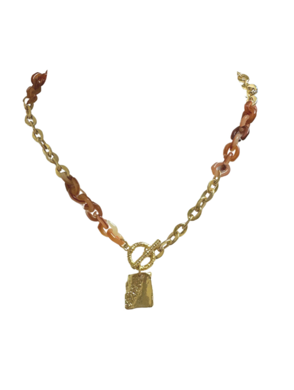 Tortoise & Gold Link Necklace