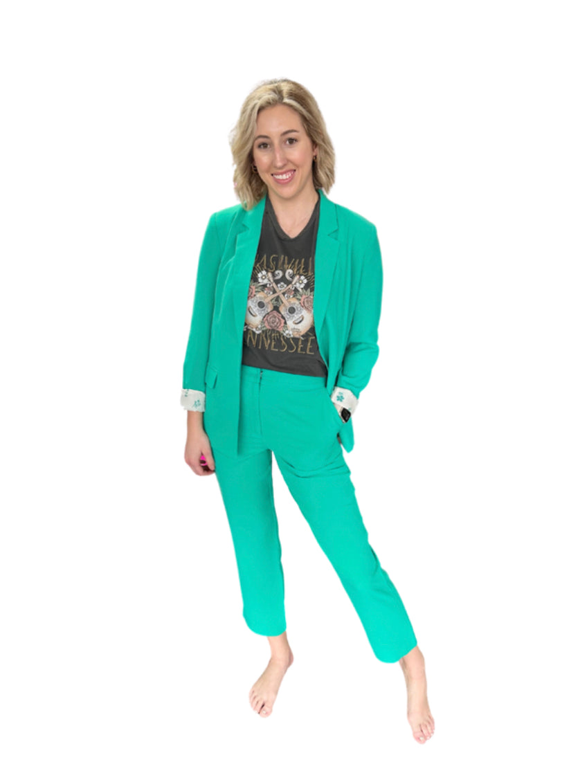 green emerald velvet dress With Ease Kelly Green Pleated Pants  Shop the Mint