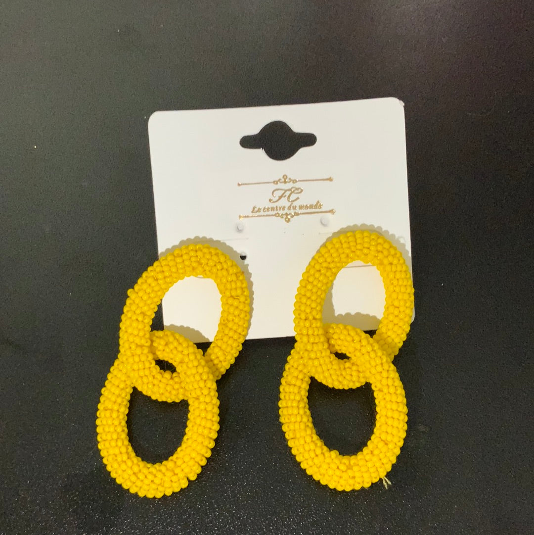 Yellow Loopy Earrings