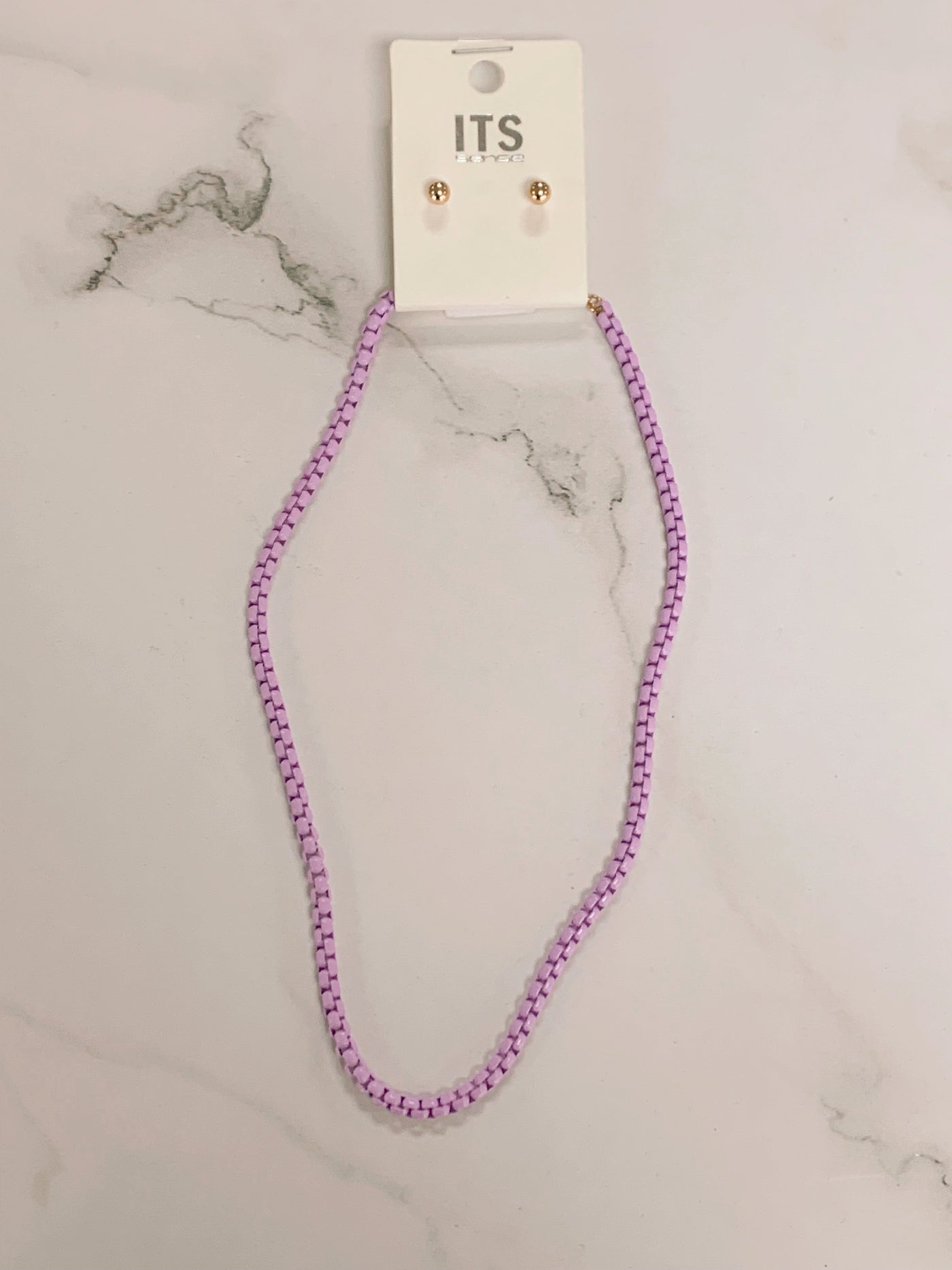 Lavender Chain Neck & Ear Set