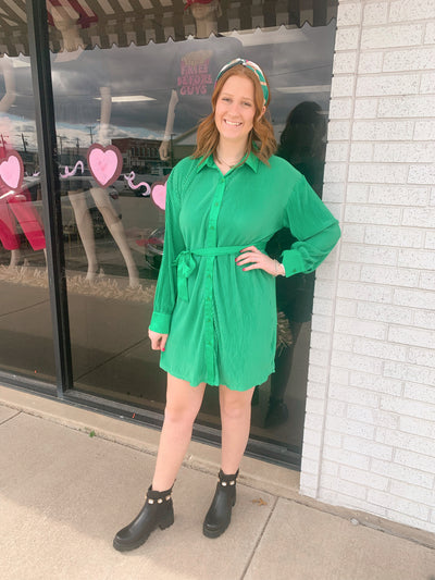 Hayden Pleated Button Dress