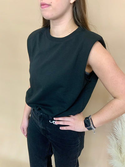 Sophia Shoulder Pad Sweater Tank