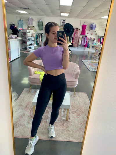 Black Foil Leggings