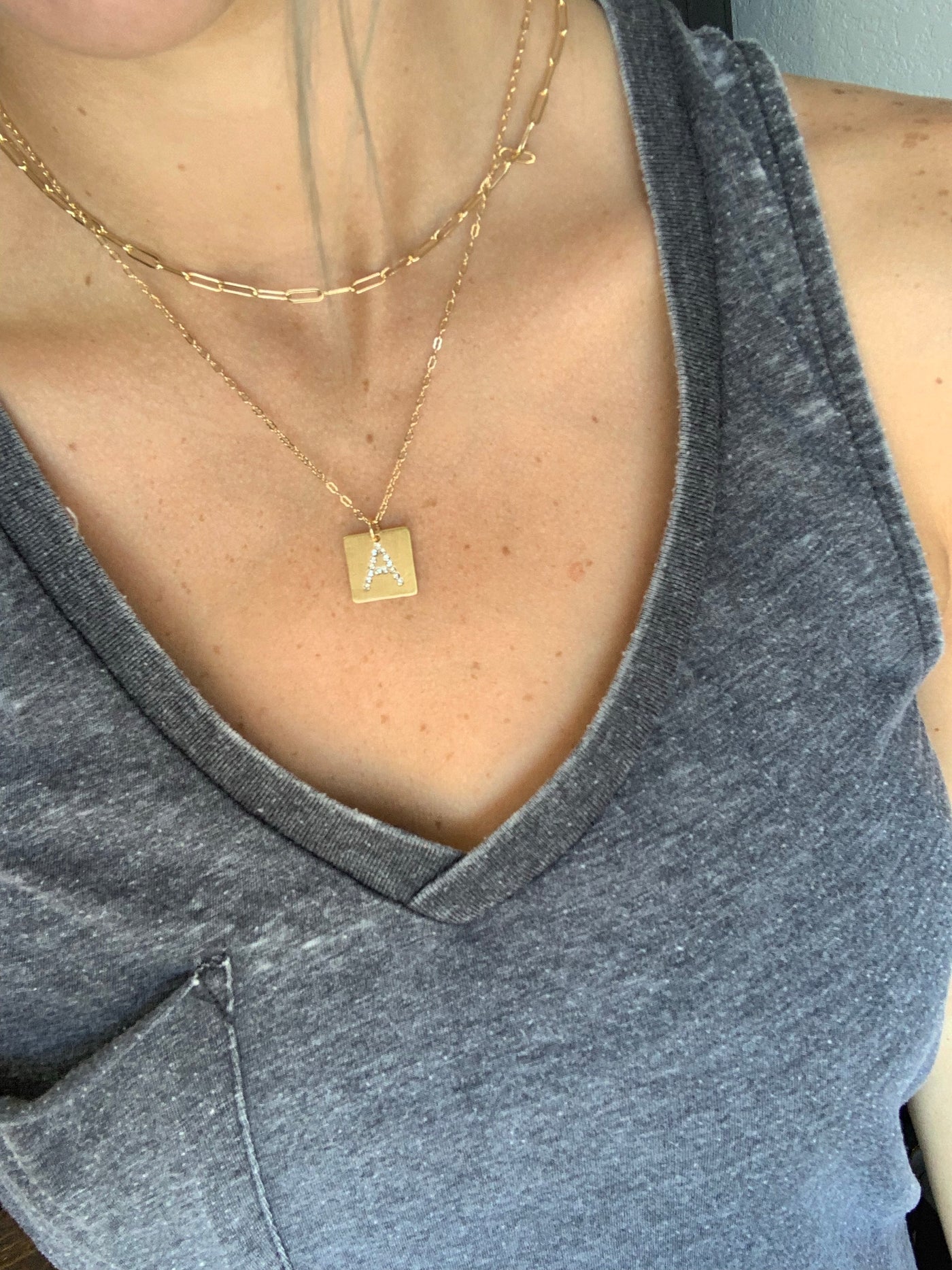 Multi Way Layered Initial Necklace