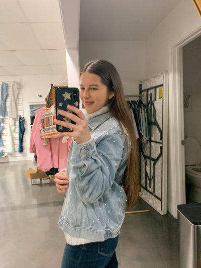 Popping Pearl Denim Jacket