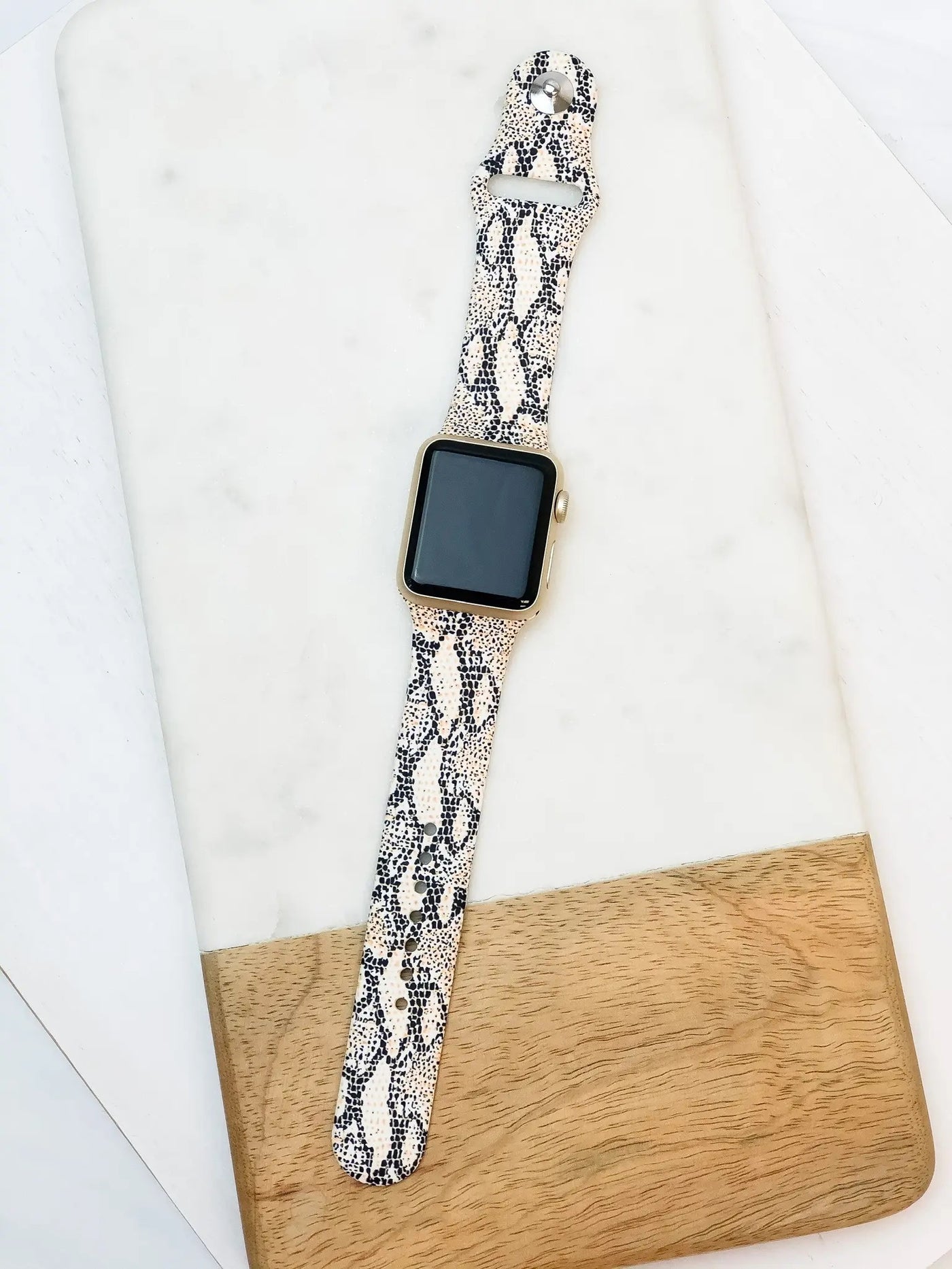 Snakeskin Print Silicone Watch Band